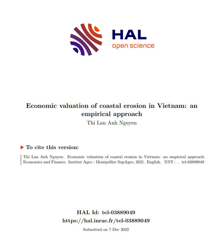 Economic valuation of coastal erosion in Vietnam: an empirical approach